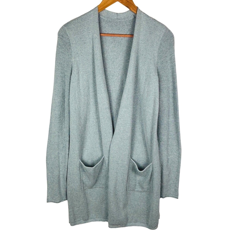 J Jill Women Open Front Cardigan Duster Sweater Sz M Linen Lagenlook Office‎